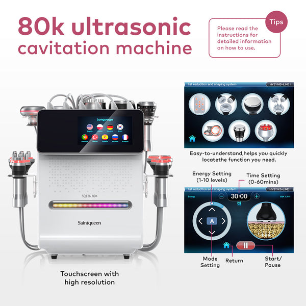 SQ126A Max 11-in-1 cavitatieapparaat met laserpads