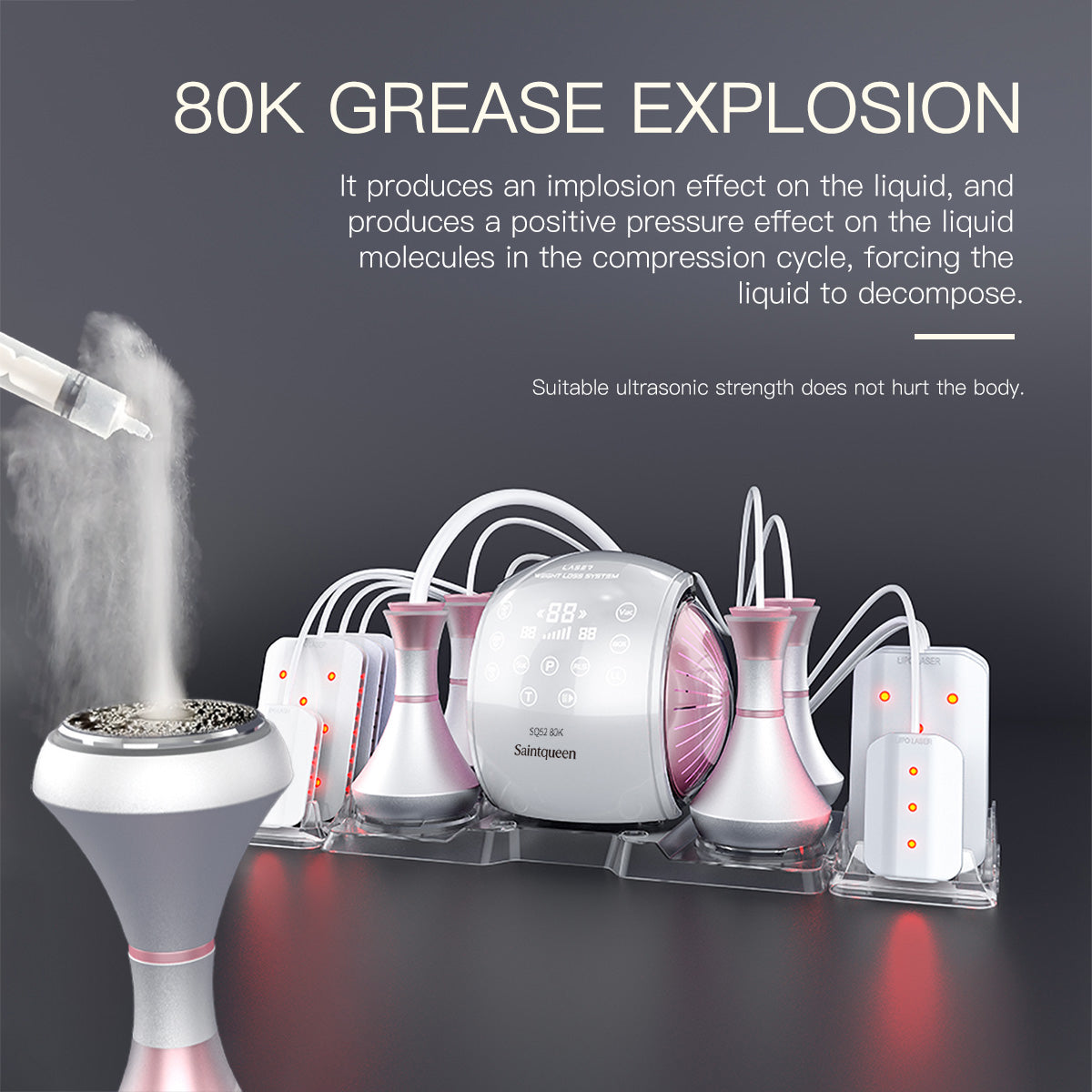 SQ52 Pro 6-in-1 80K cavitatieapparaat met laserpads
