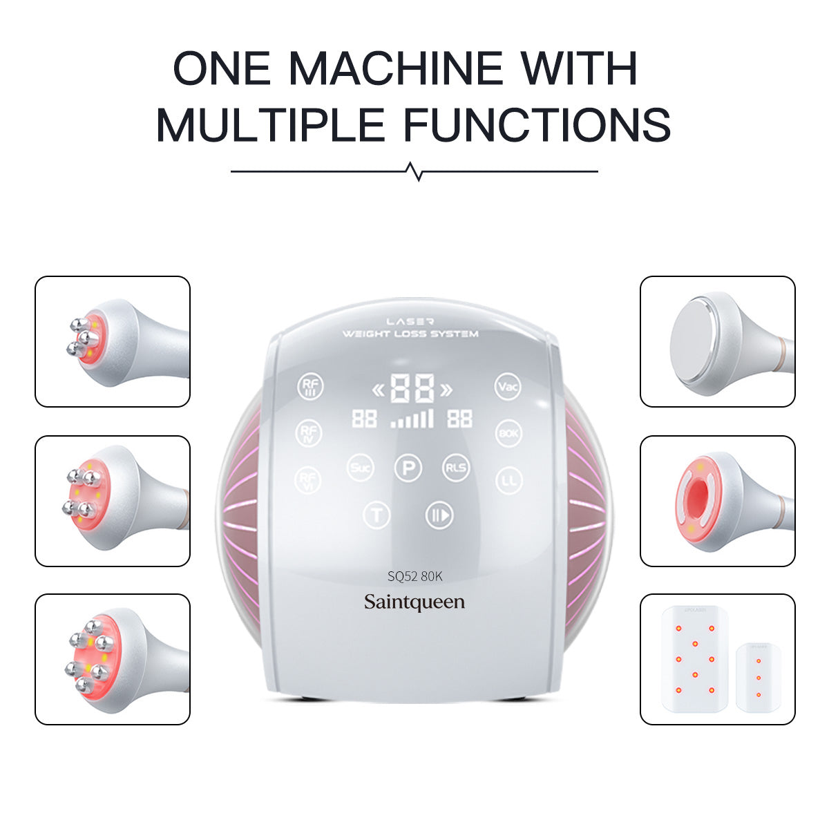 SQ52 Pro 6-in-1 80K cavitatieapparaat met laserpads