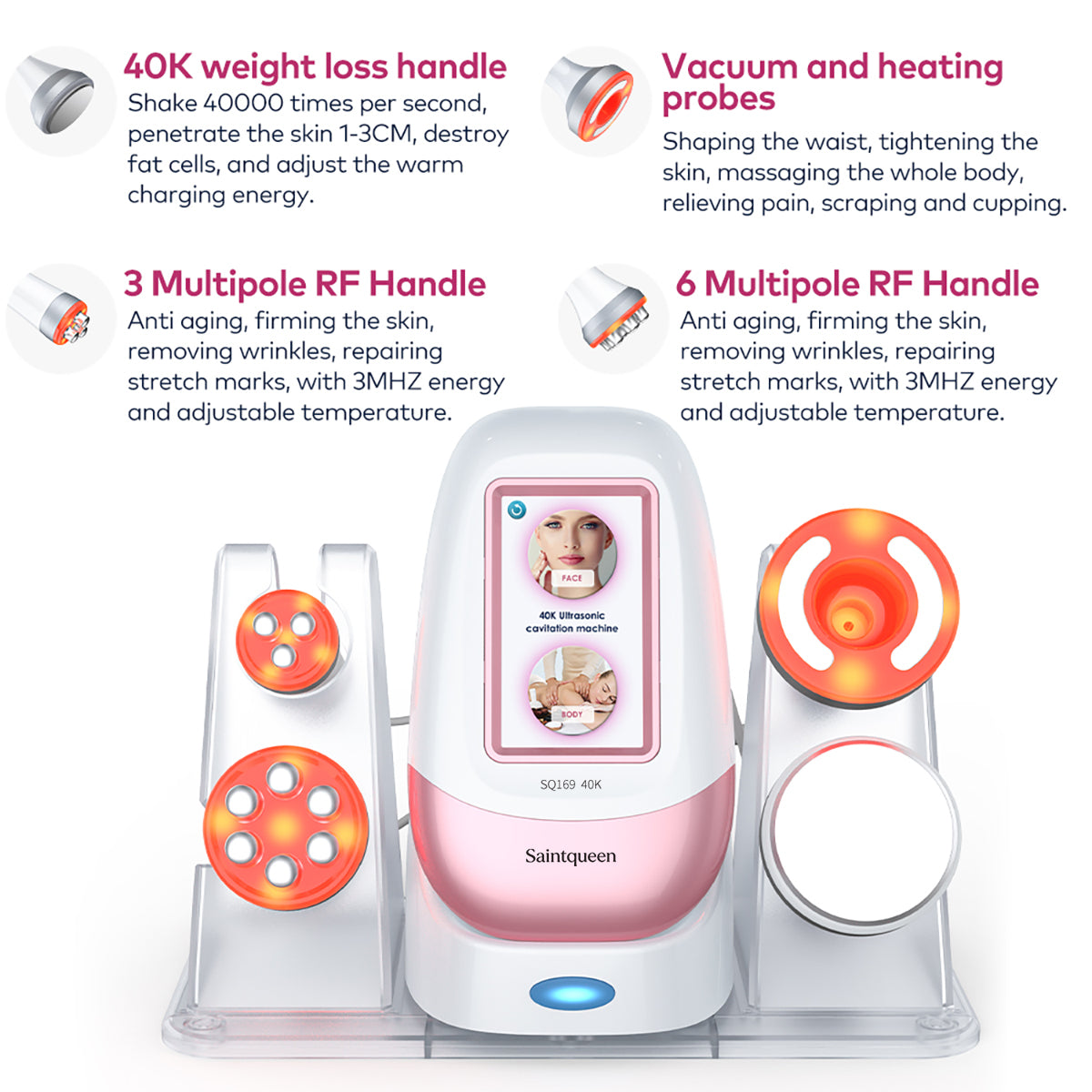 SQ169 Basic 4-in-1 40K cavitatieapparaat