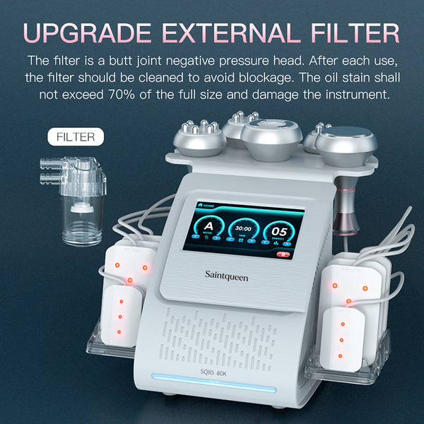 SQ85C Pro 6-in-1 cavitatie- en RF-apparaat met laserpanelen