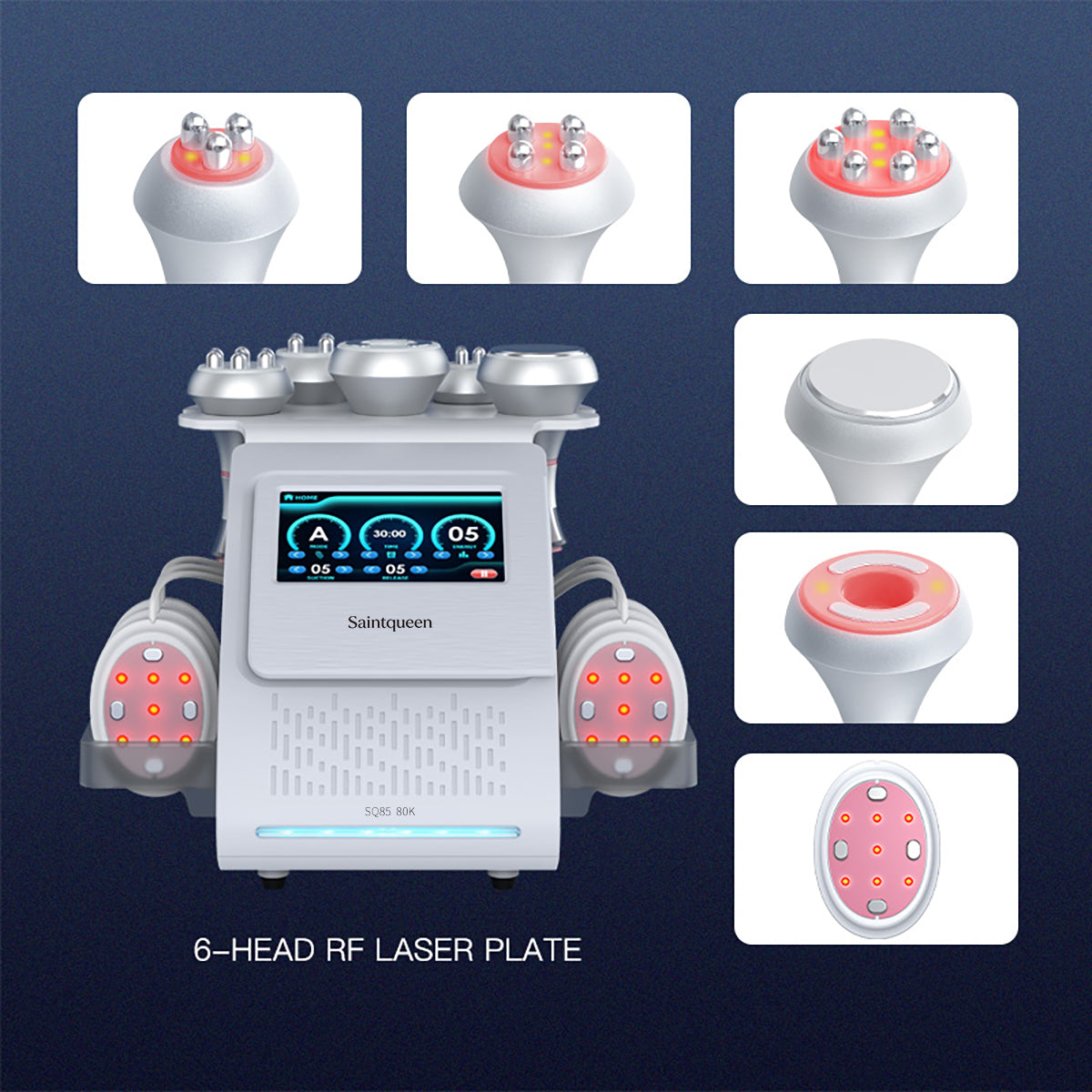 SQ85B Pro 6-in-1 cavitatie- en RF-apparaat met microstroompads Secundaire afbeelding