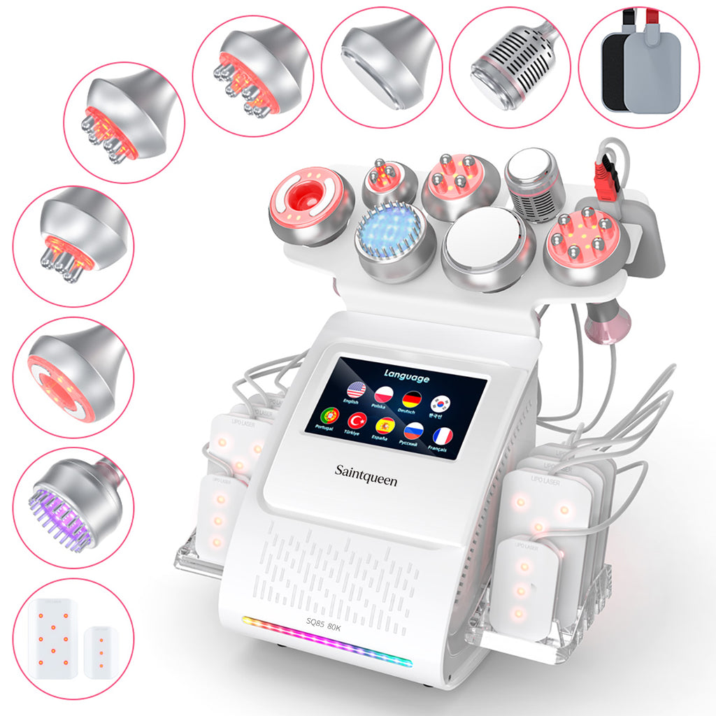 SQ85D Plus 9-in-1 cavitatieapparaat met laserpads en EMS