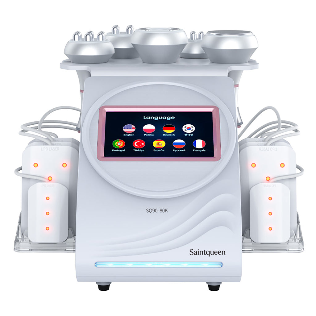 SQ90C Pro 6-in-1 cavitatie- en RF-apparaat met laserpanelen