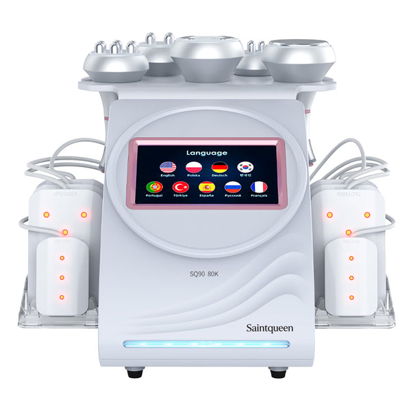 SQ90C Pro 6-in-1 cavitatie- en RF-apparaat met laserpanelen