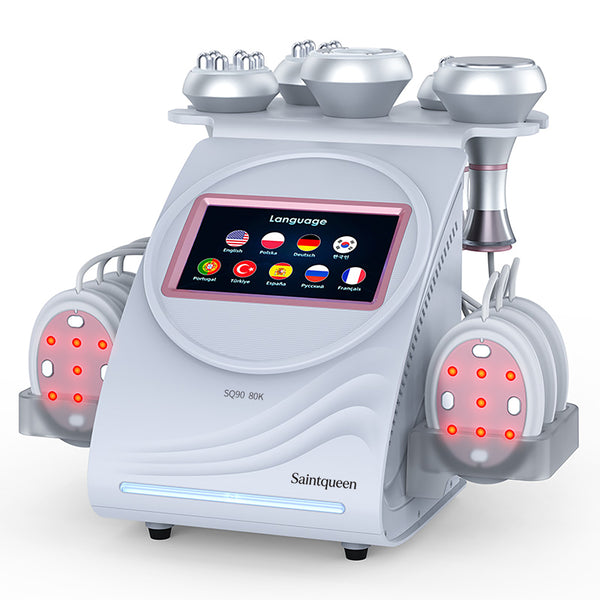 SQ90B Pro 6-in-1 cavitatie- en RF-apparaat met microstroompads