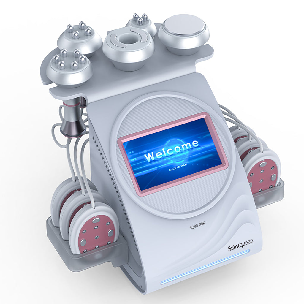 SQ90B Pro 6-in-1 cavitatie- en RF-apparaat met microstroompads