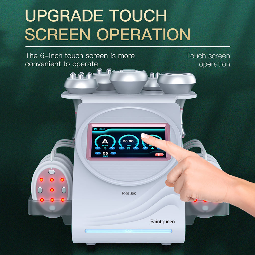 SQ90B Pro 6-in-1 cavitatie- en RF-apparaat met microstroompads