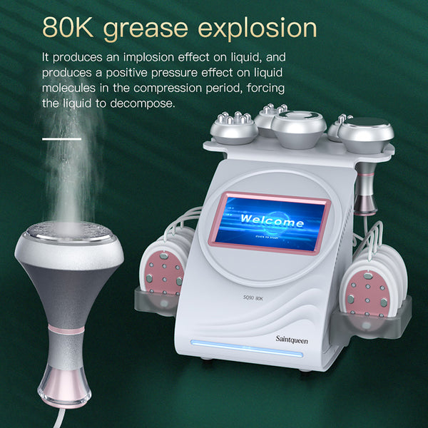 SQ90B Pro 6-in-1 cavitatie- en RF-apparaat met microstroompads