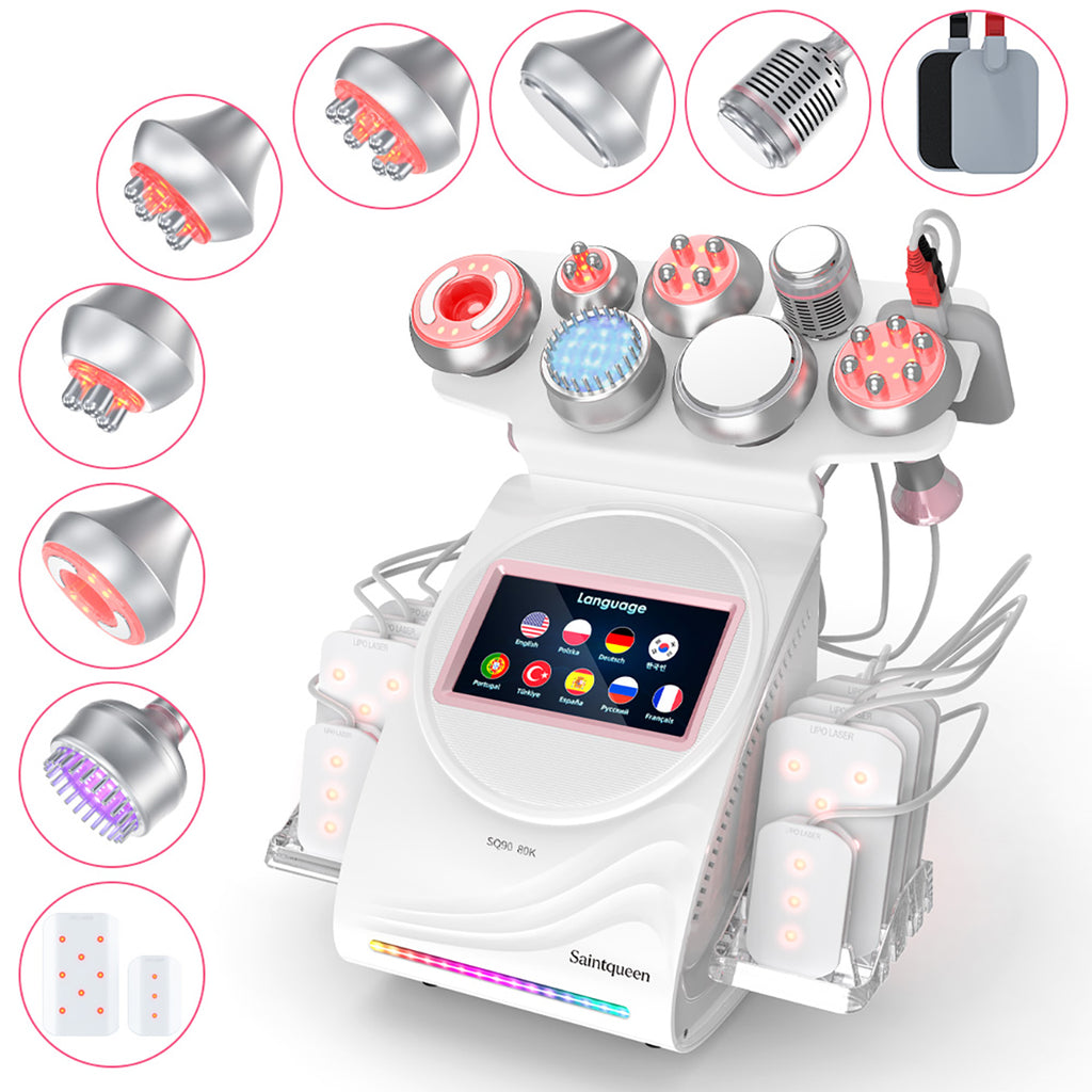 SQ90D Plus 9-in-1 cavitatieapparaat met laserpads en EMS