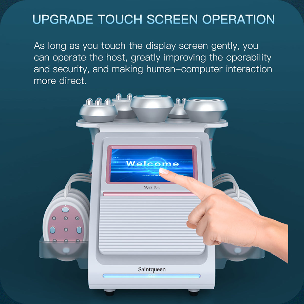 SQ92B Pro 6-in-1 cavitatie- en RF-apparaat met microstroompads