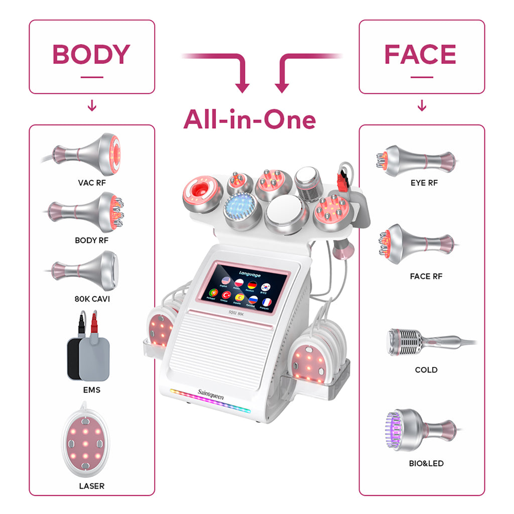 SQ92E Plus 9-in-1 cavitatieapparaat met microstroom