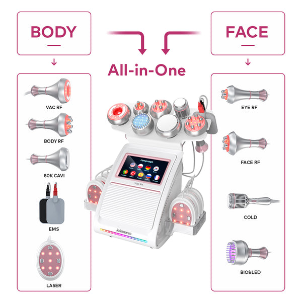 SQ92E Plus 9-in-1 cavitatieapparaat met microstroom