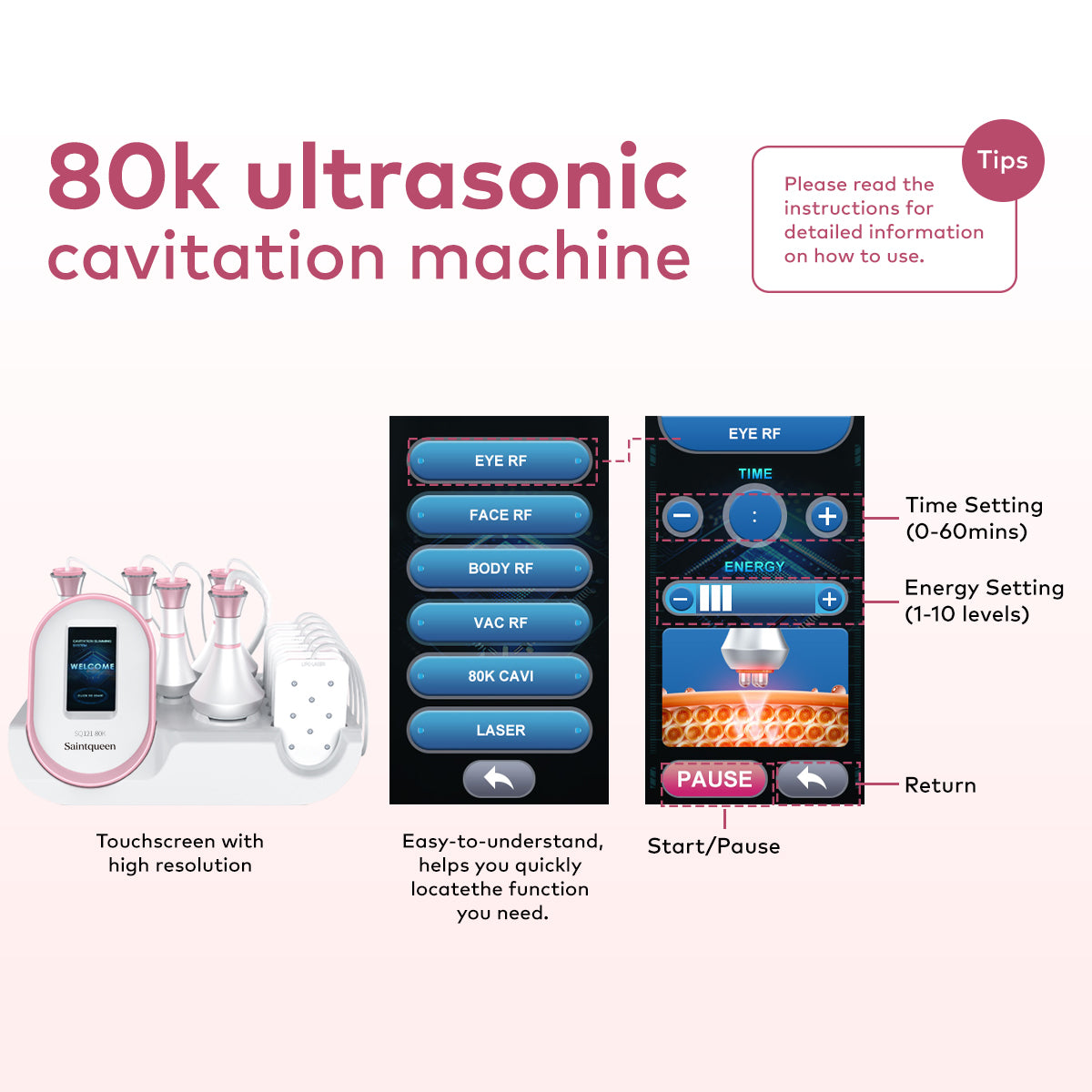 SQ121A Pro 6-in-1 80K cavitatieapparaat