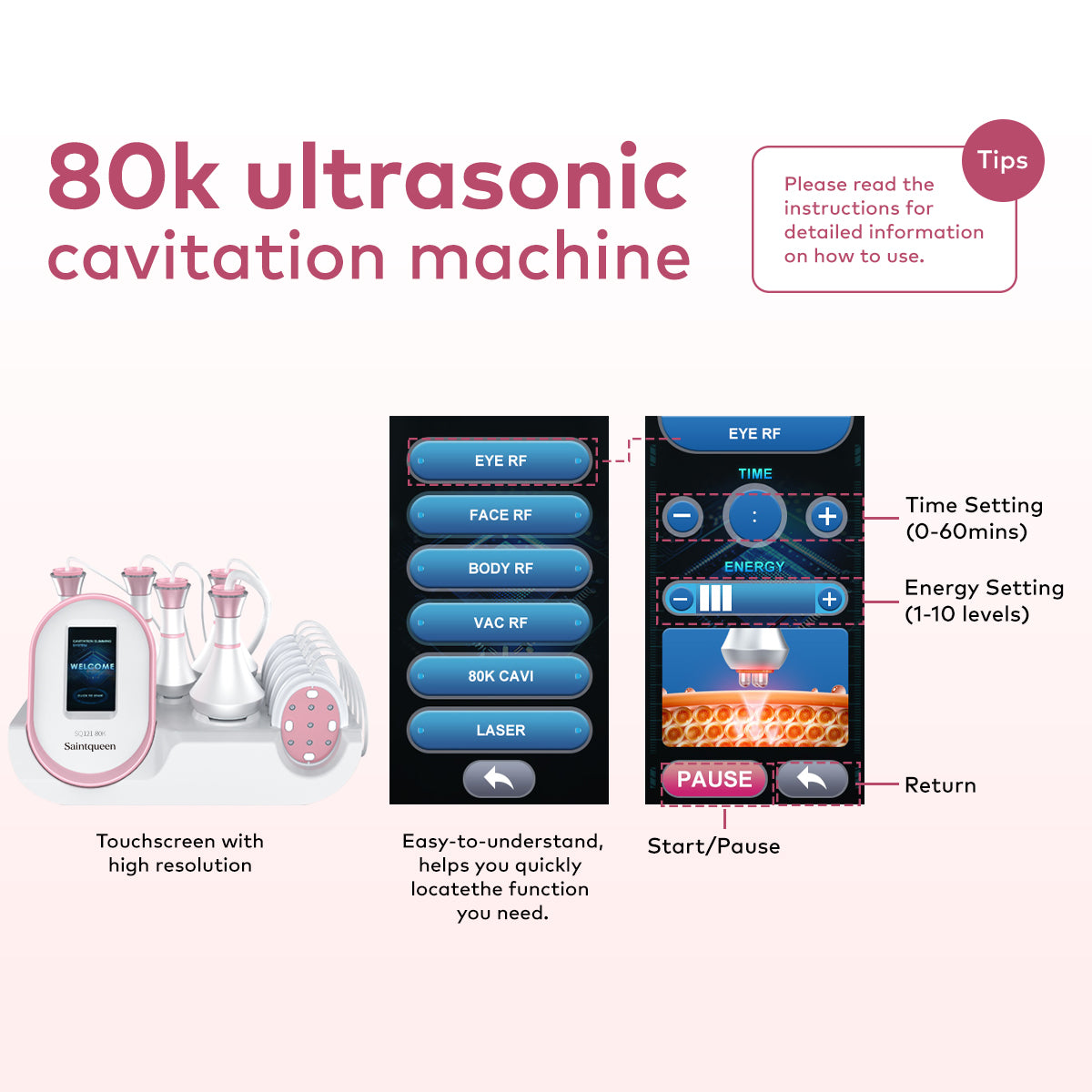 SQ121B Pro 6-in-1 80K cavitatieapparaat
