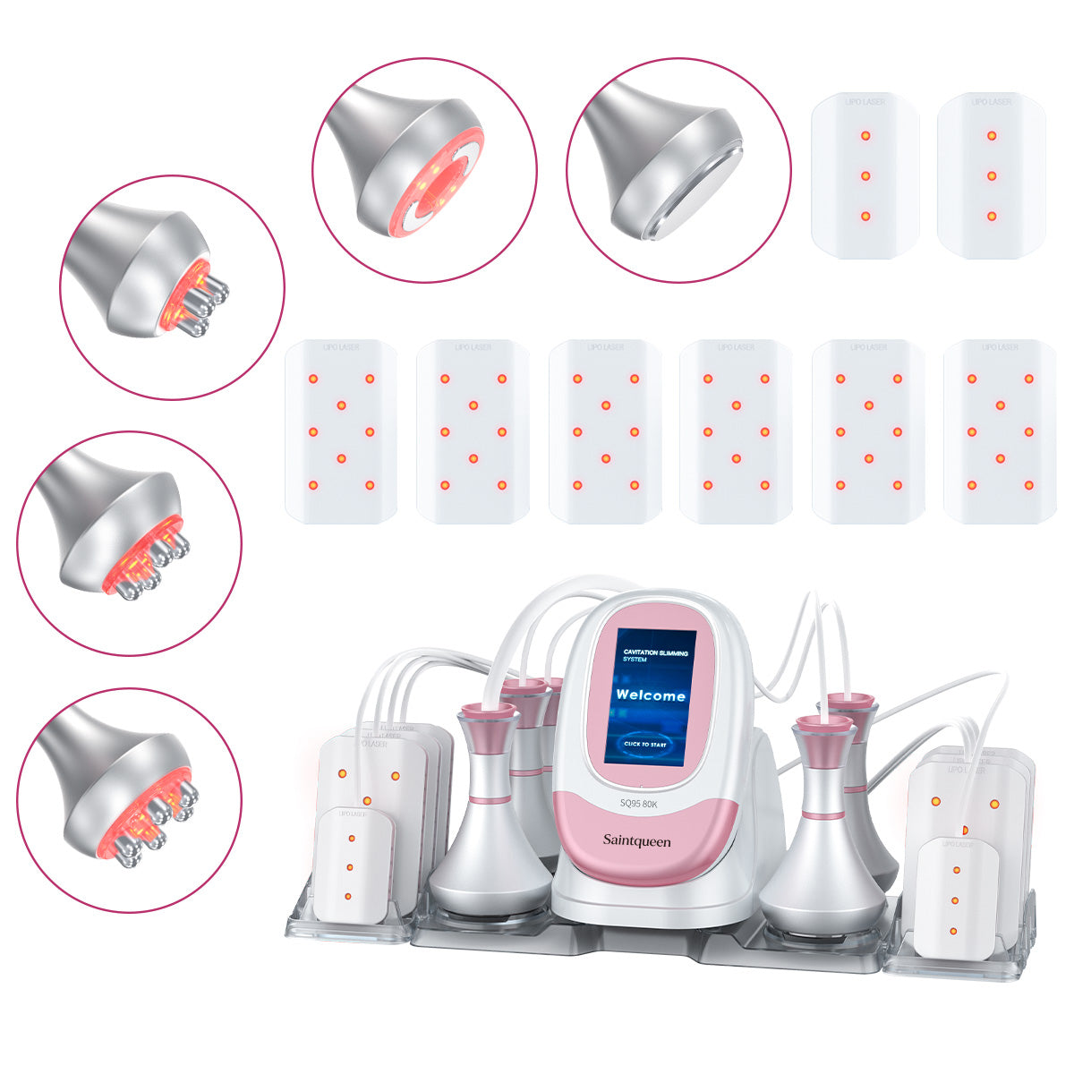 SQ95C Pro 6-in-1 80K cavitatieapparaat met laserpads