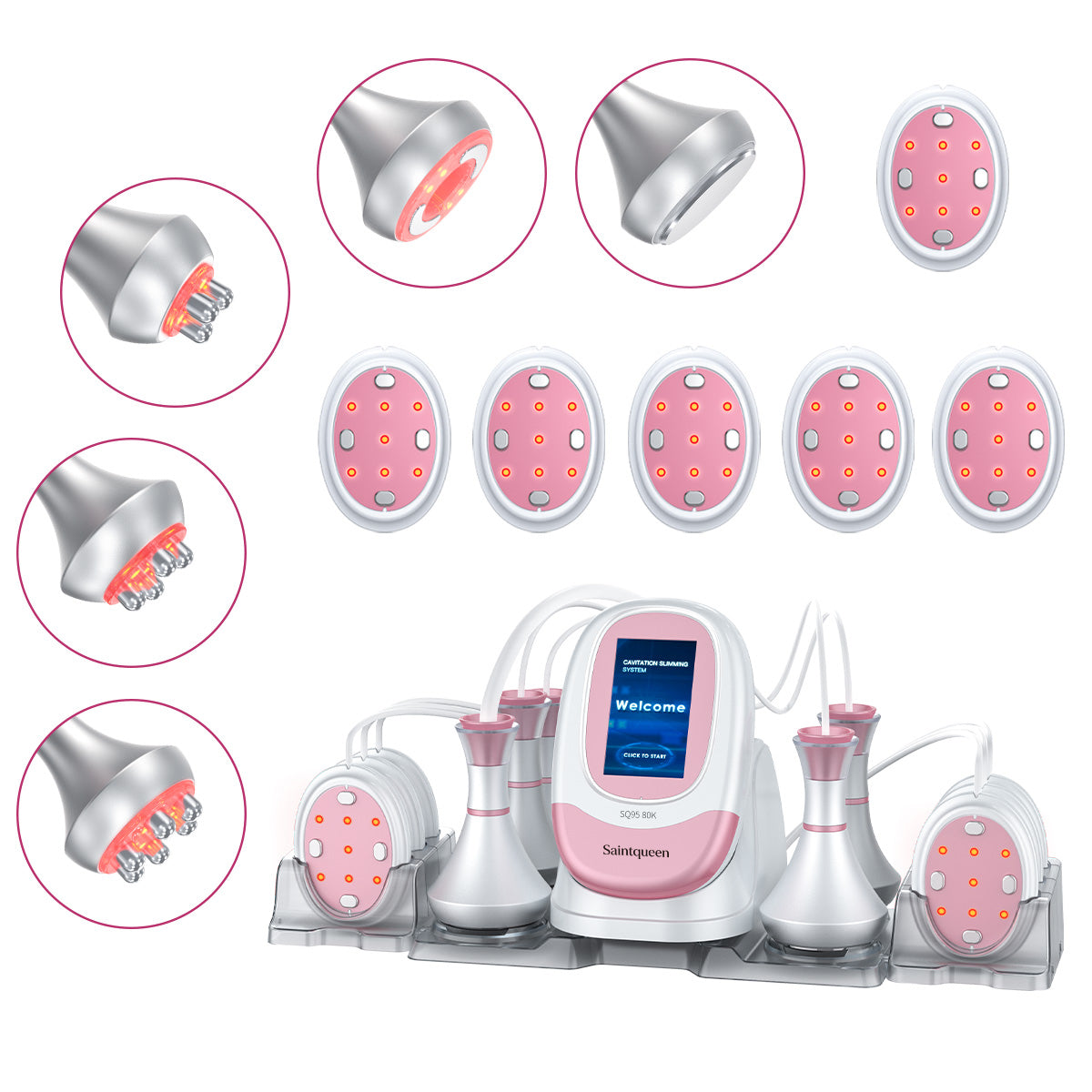SQ95B Pro 6-in-1 80K cavitatieapparaat met EMS-pads