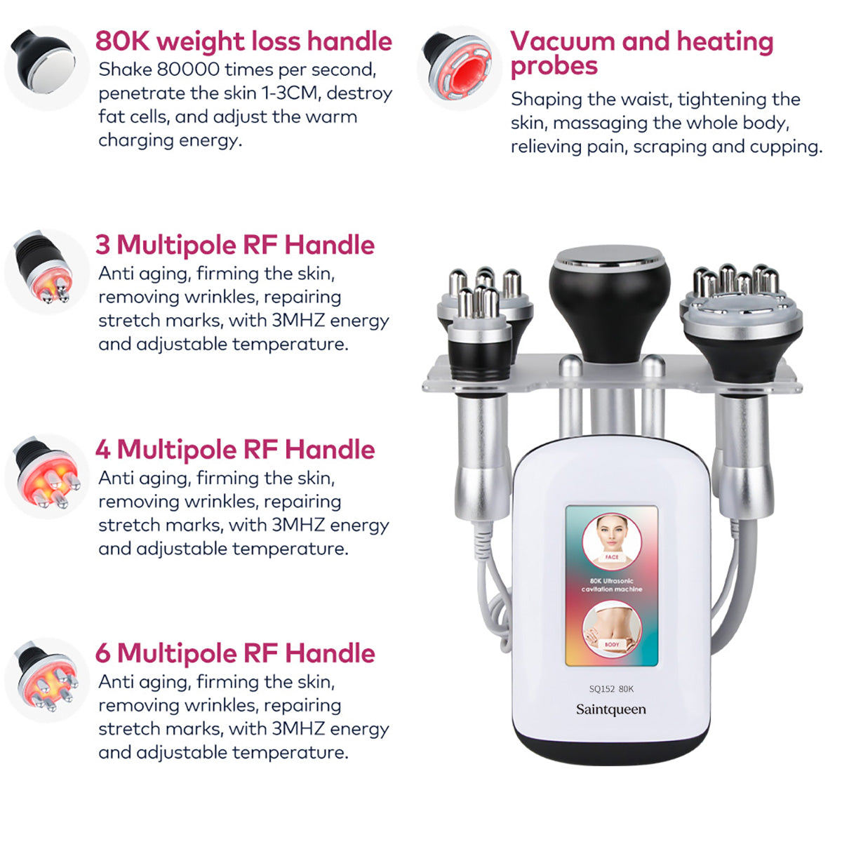 SQ152 Pro 5-in-1 80K cavitatieapparaat