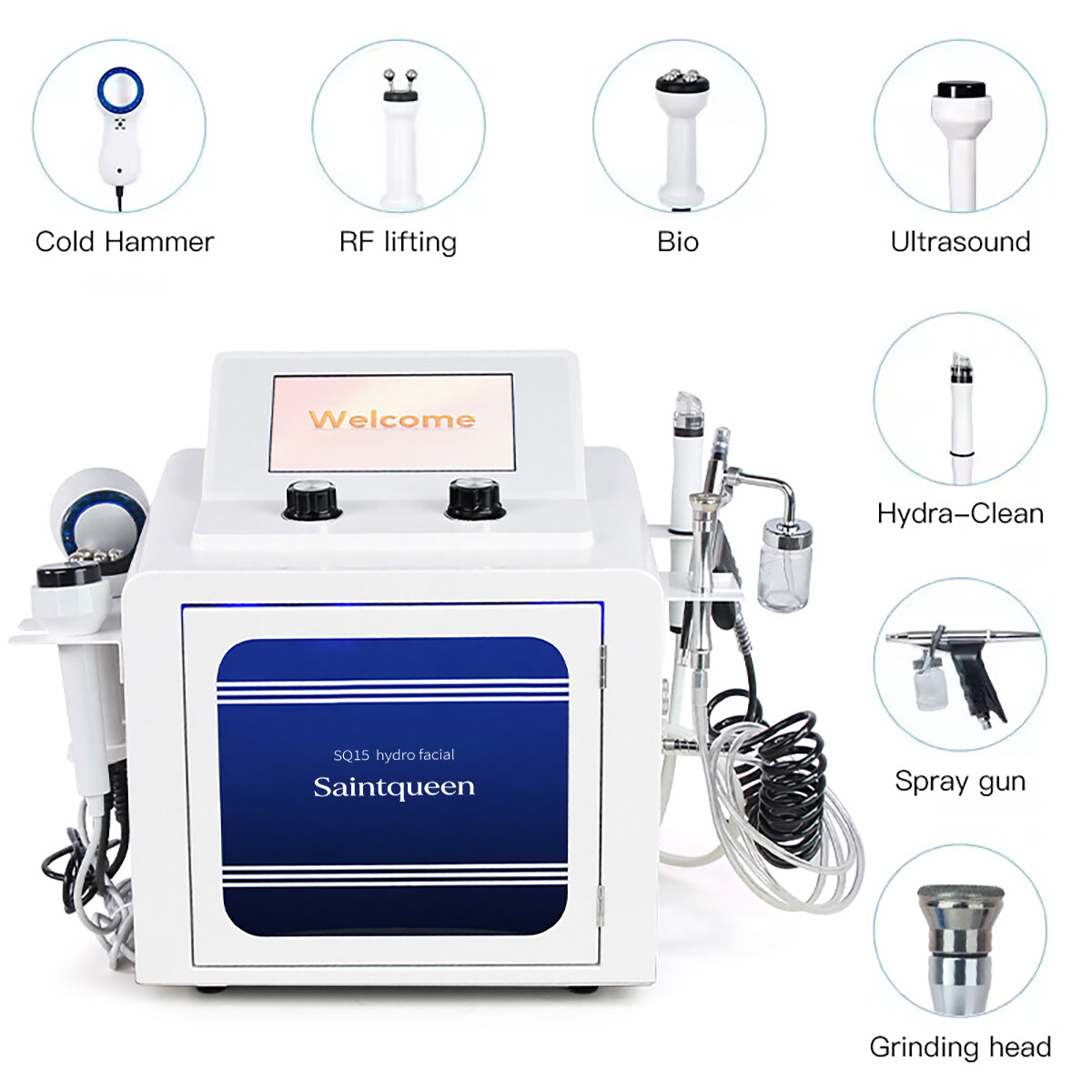 SQ15 Aqua Plus 7-in-1 hydrofacialapparaat met touchscreen